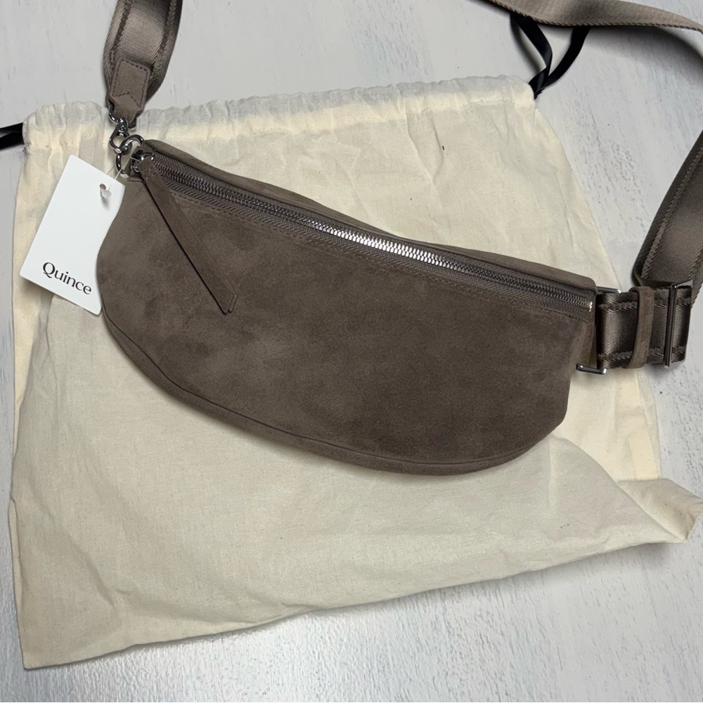 Quince Taupe Suede sling bag
